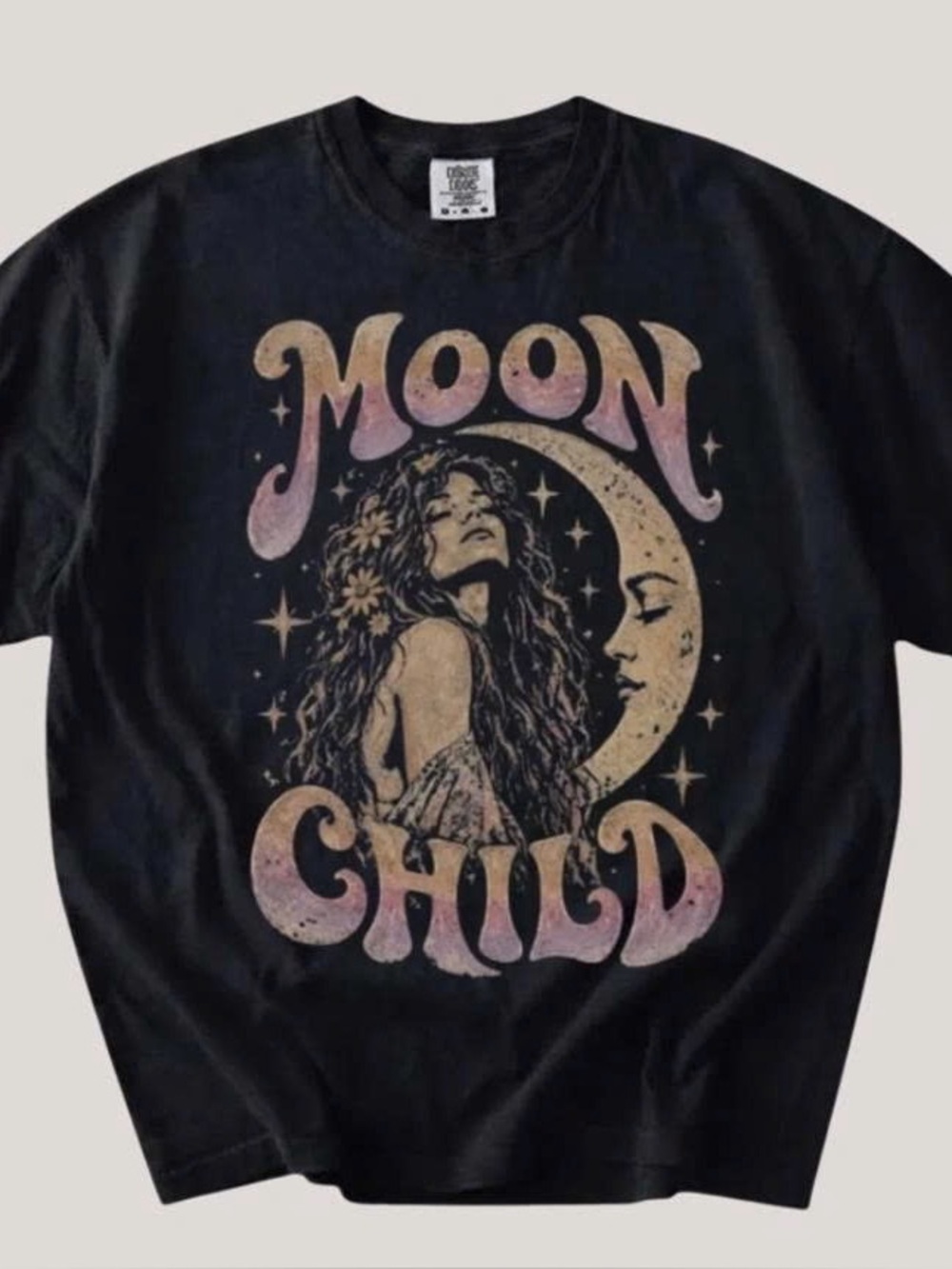 Moon Child Graphic Tee - Black